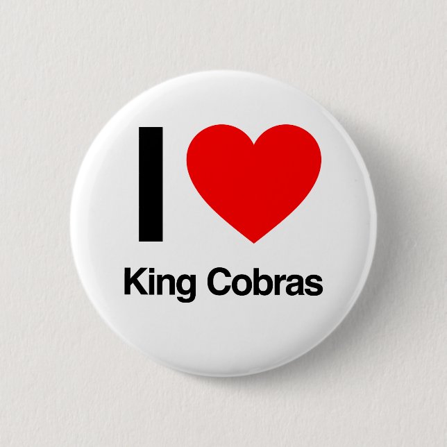 Badge Rond 5 Cm j'aime le roi cobras (Devant)