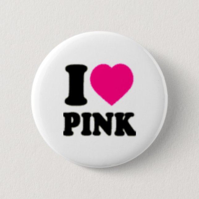 Badge Rond 5 Cm J'aime le rose (Devant)
