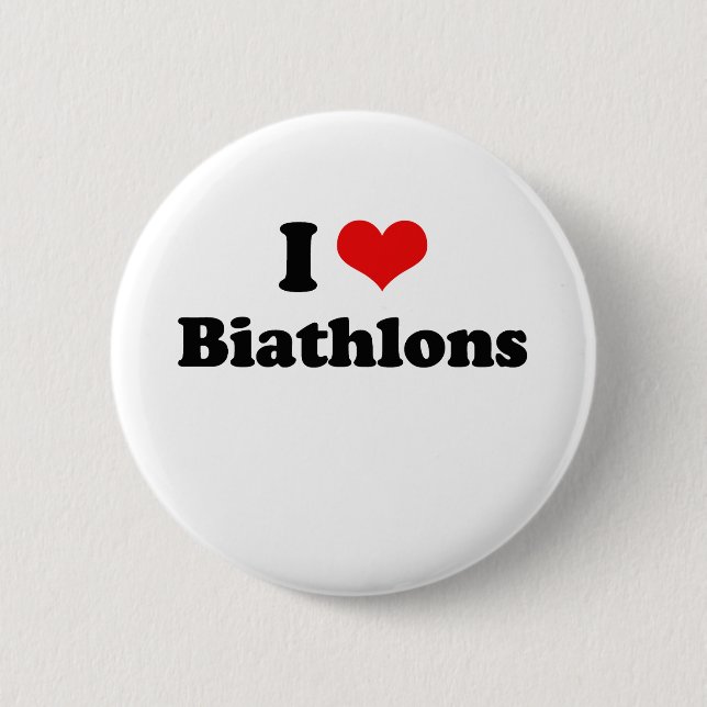 Badge Rond 5 Cm J'aime le T-shirt de biathlons (Devant)