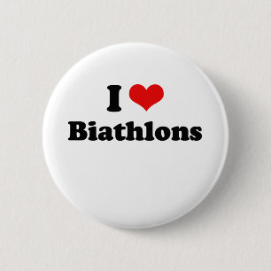 Badge Rond 5 Cm J'aime le T-shirt de biathlons