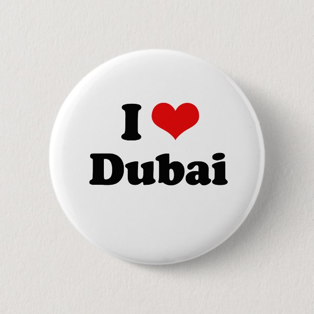 Badge Rond 5 Cm J'aime le T-shirt de Dubaï (Devant)