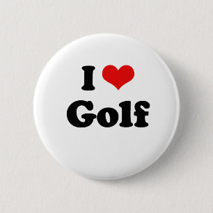 Badge Rond 5 Cm J'aime le T-shirt de golf