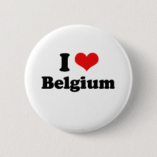 Badge Rond 5 Cm J'aime le T-shirt de la Belgique
