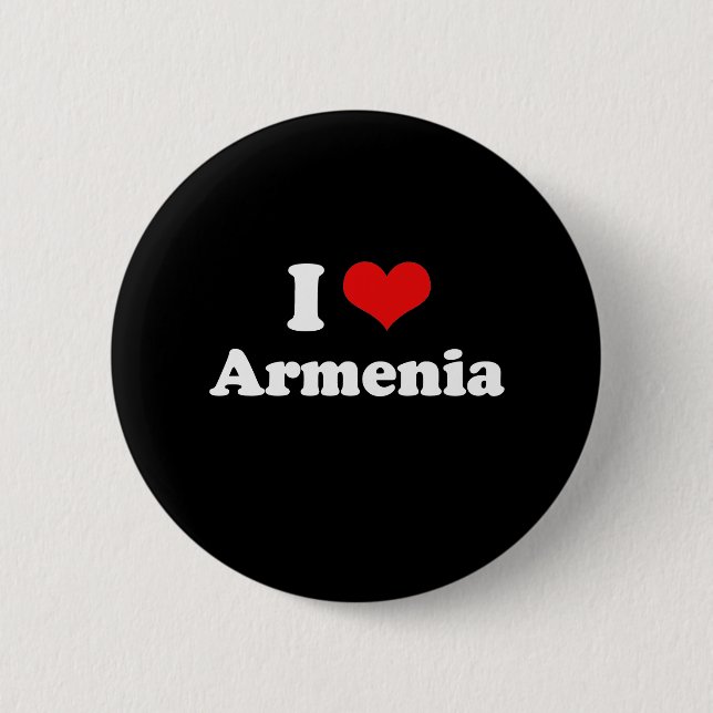 Badge Rond 5 Cm J'aime le T-shirt de l'Arménie (Devant)