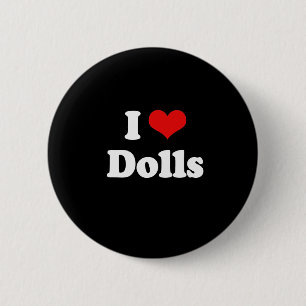 Badge Rond 5 Cm J'aime le T-shirt de poupées