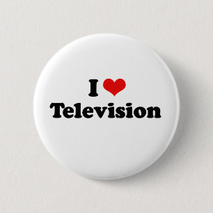 Badge Rond 5 Cm J'aime le T-shirt de télévision