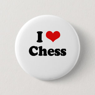 Badge Rond 5 Cm J'aime le T-shirt d'échecs