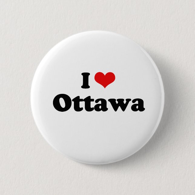 Badge Rond 5 Cm J'aime le T-shirt d'Ottawa (Devant)