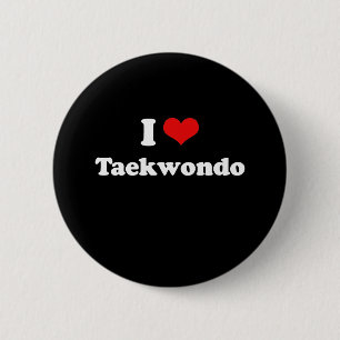 Badge Rond 5 Cm J'aime le T-shirt du Taekwondo