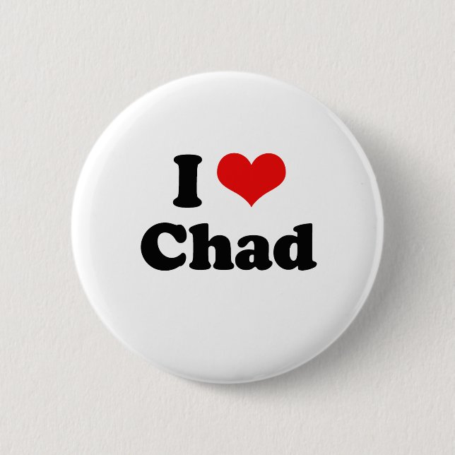 Badge Rond 5 Cm J'aime le T-shirt du Tchad (Devant)