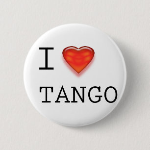 Badge Rond 5 Cm J'aime le tango