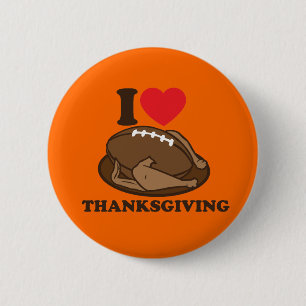 Badge Rond 5 Cm J'aime le thanksgiving