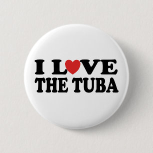 Badge Rond 5 Cm J'aime le tuba