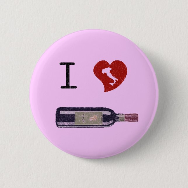 Badge Rond 5 Cm J'aime le vin (Devant)