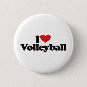 Badge Rond 5 Cm J'aime le volleyball