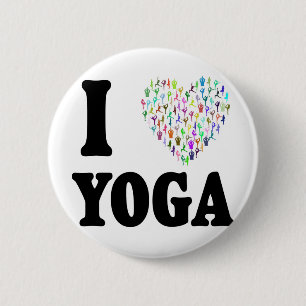 Badge Rond 5 Cm J'aime le yoga