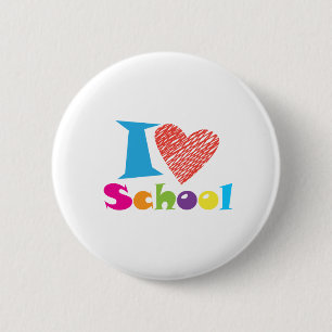 Badge Rond 5 Cm J'Aime L'École. Retour À L'École. Diplôme de dessi