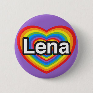 Badge Rond 5 Cm J'aime Lena. Je t'aime Lena. Cœur