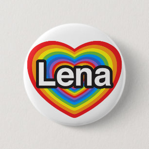 Badge Rond 5 Cm J'aime Lena. Je t'aime Lena. Cœur