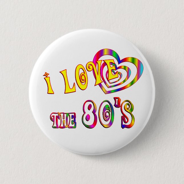 Badge Rond 5 Cm J'aime les années 80 (Devant)