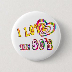 Badge Rond 5 Cm J'aime les années 80