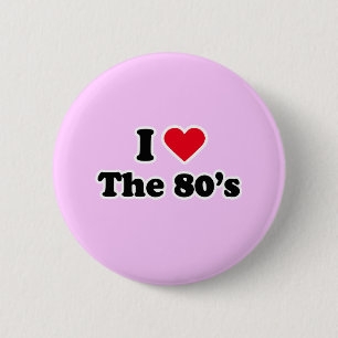 Badge Rond 5 Cm J'aime les années 80