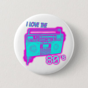 Badge Rond 5 Cm J'AIME les années 80