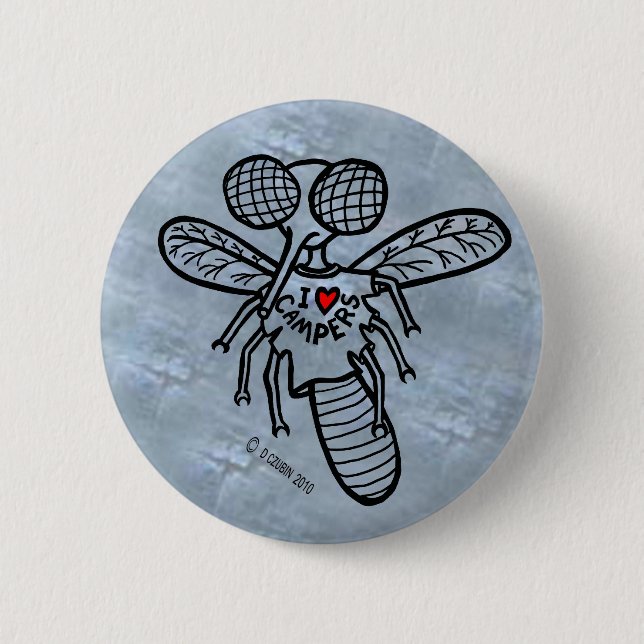 Badge Rond 5 Cm J'Aime Les Campeurs ! (Devant)