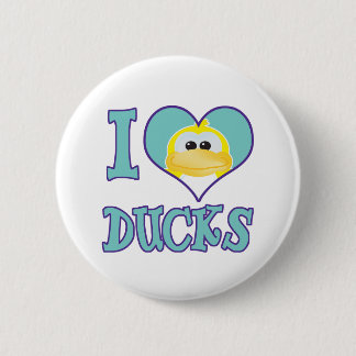 Badge Rond 5 Cm J'aime les canards