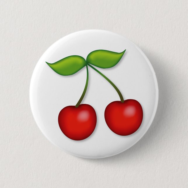 Badge Rond 5 Cm J'aime les cerises (Devant)