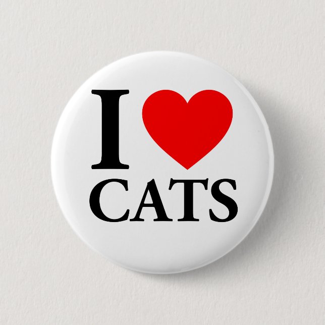 Badge Rond 5 Cm J'aime les chats (Devant)