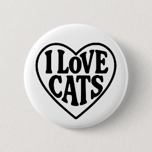 Badge Rond 5 Cm J'aime les chats