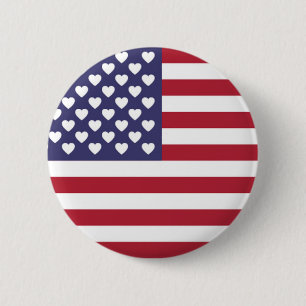 BADGE ROND 5 CM J'AIME LES ÉTATS-UNIS D'AMÉRIQUE