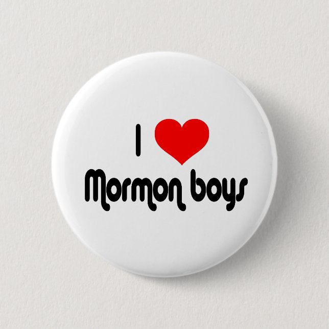 Badge Rond 5 Cm J'aime les garçons mormons (Devant)