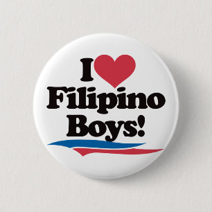 Badge Rond 5 Cm J'aime les garçons philippins