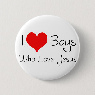 Badge Rond 5 Cm J'aime les garçons qui aiment Jésus