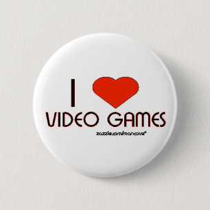 Badge Rond 5 Cm J'aime les jeux vidéo