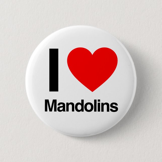 Badge Rond 5 Cm j'aime les mandolins (Devant)
