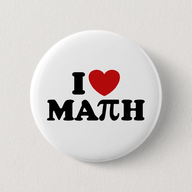Badge Rond 5 Cm J'aime les maths (Devant)