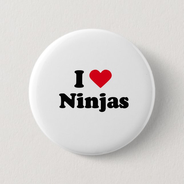 Badge Rond 5 Cm J'aime les ninjas (Devant)