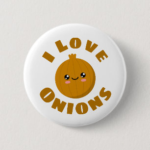 Badge Rond 5 Cm J'aime les oignons