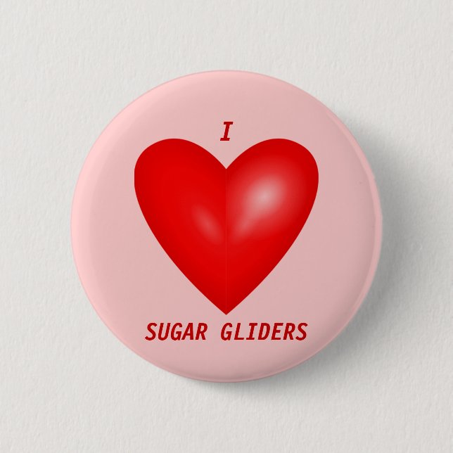 Badge Rond 5 Cm J'Aime Les Planeurs À Sucre (Devant)