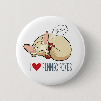 Badge Rond 5 Cm J'aime les renards de Fennec - Fox de Fennec de