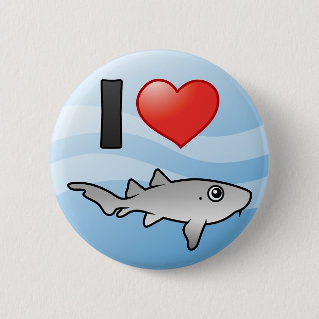 Badge Rond 5 Cm J'aime les requins infirmières (Devant)