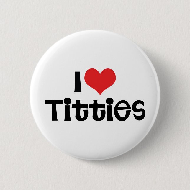 Badge Rond 5 Cm J'aime les seins (Devant)