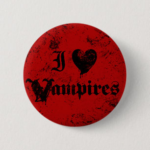 Badge Rond 5 Cm J'aime les vampires