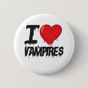 Badge Rond 5 Cm J'aime les vampires