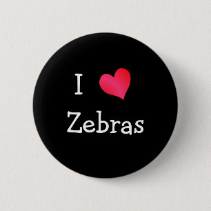 Badge Rond 5 Cm J'aime les zèbres