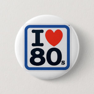 Badge Rond 5 Cm J'aime l'insigne 80s