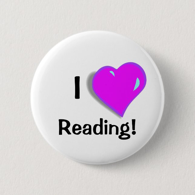 Badge Rond 5 Cm J'aime lire ! Bouton (Devant)